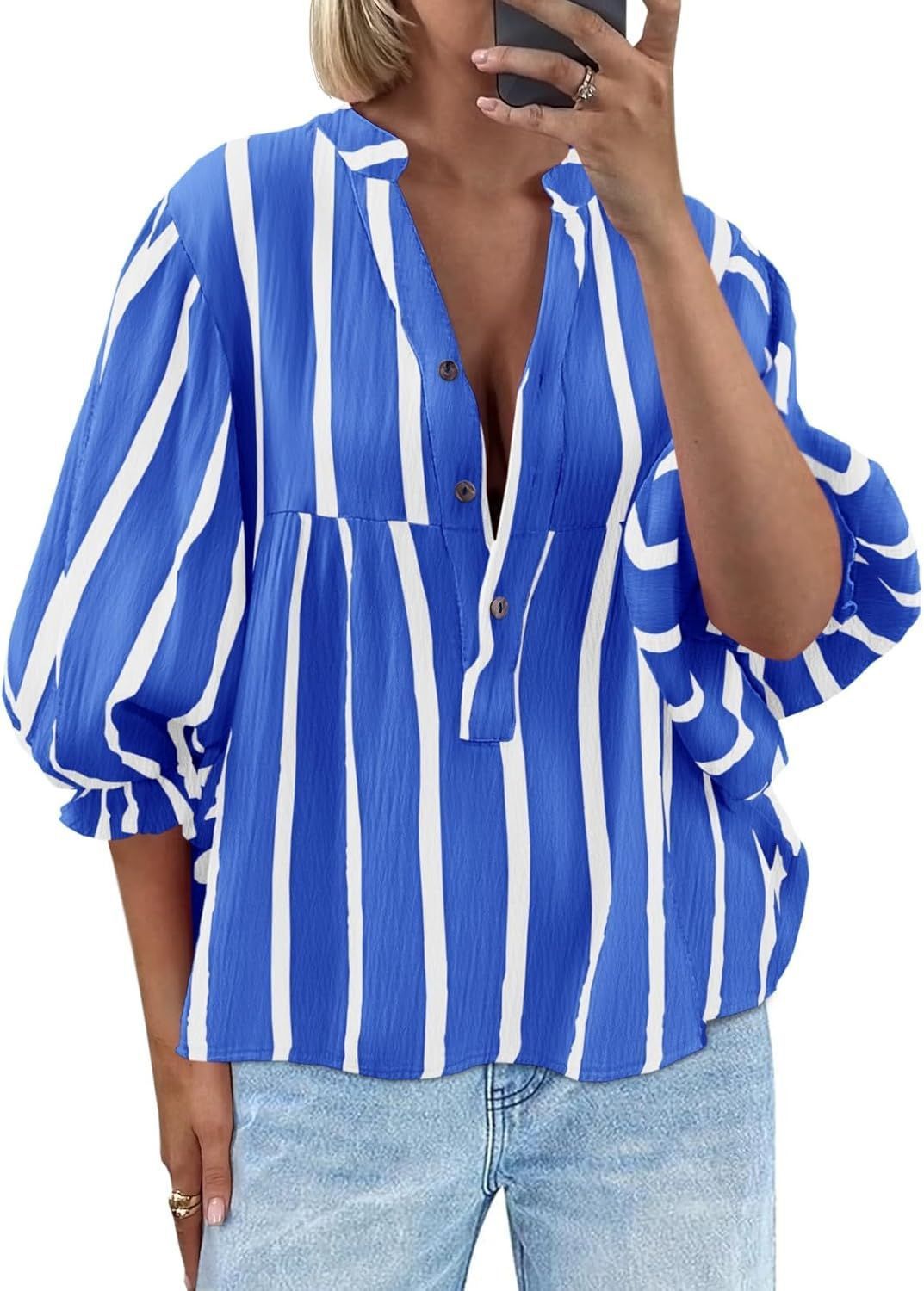 Marina Stripe Puff Top