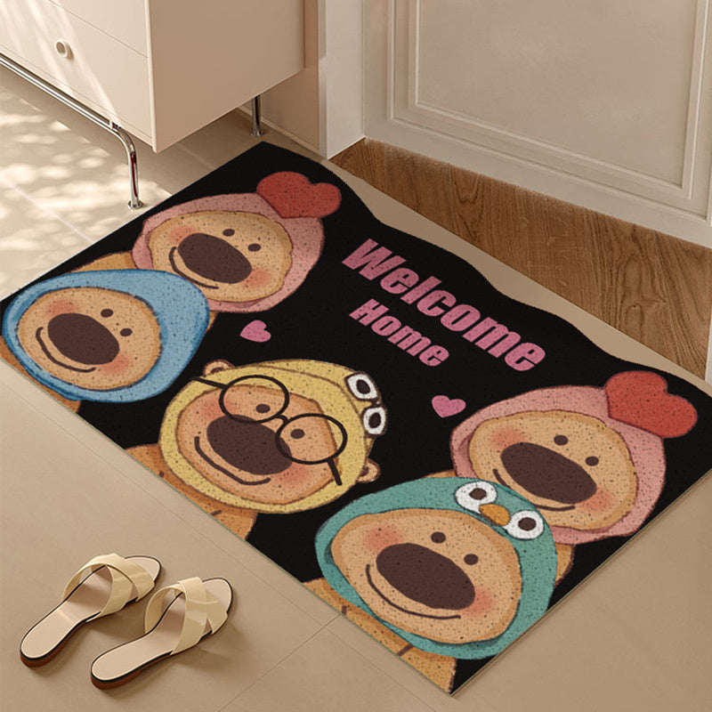 Striped Silk Ring Entrance Door Mat
