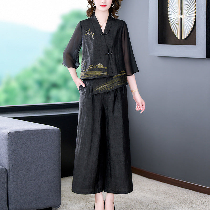 EmberMuse Embroidered Flow Set