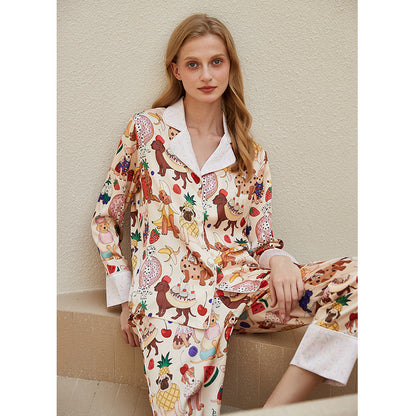 Simulation Silk Lapel Home Clothes Suit
