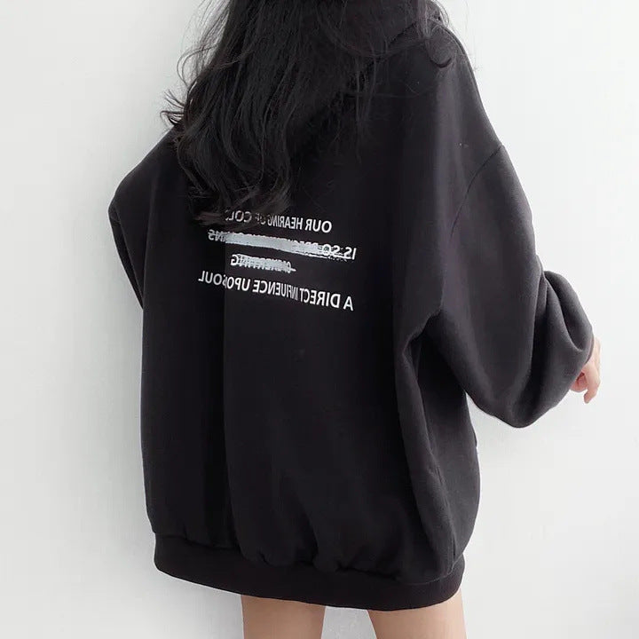 Velvet Padded Hooded Sweatshirt Women's Coat