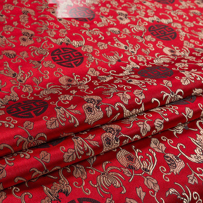 Silk Pomegranate Silk Fabric Mahogany