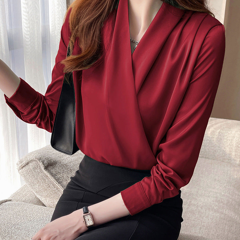 Veloura Mist Satin Chiffon Blouse