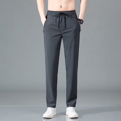 Ice Silk Casual Pants Men's Summer Thin Straight Sports