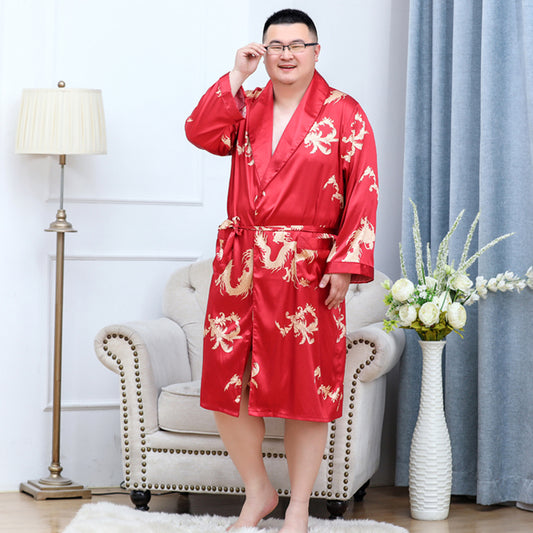 Couple Pajama Suit Loose Silk