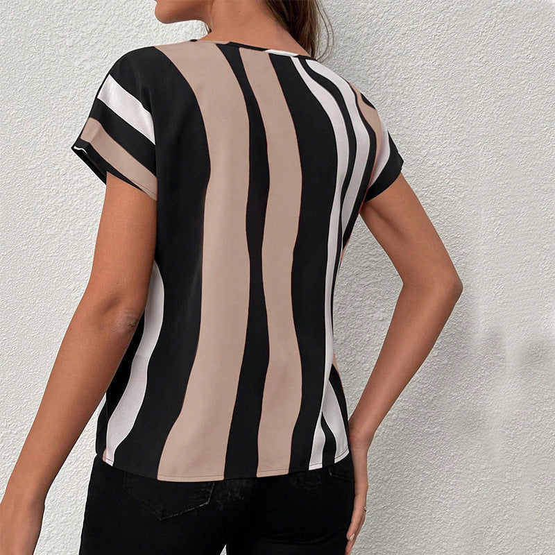 Coastline Striped V-Neck Pullover