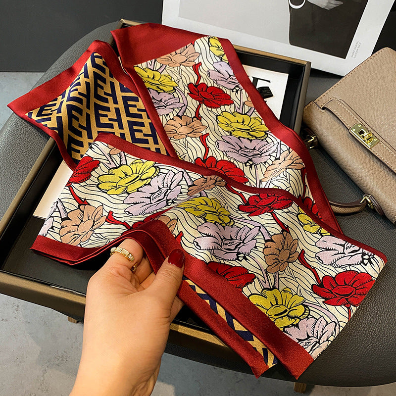 Ink Painting Boxer Small Silk Scarf Fashion Decoration