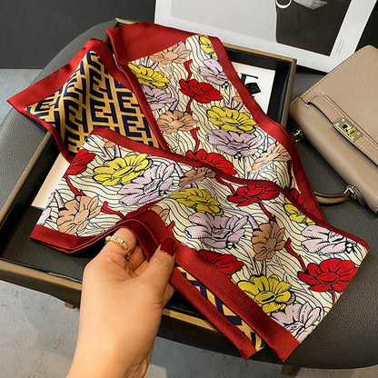 Ink Painting Boxer Small Silk Scarf Fashion Decoration