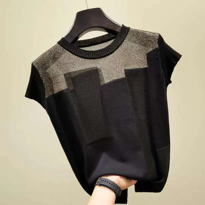 Ice Silk Short-sleeved Knitted Bottoming Shirt