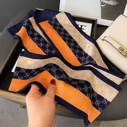 Ink Painting Boxer Small Silk Scarf Fashion Decoration