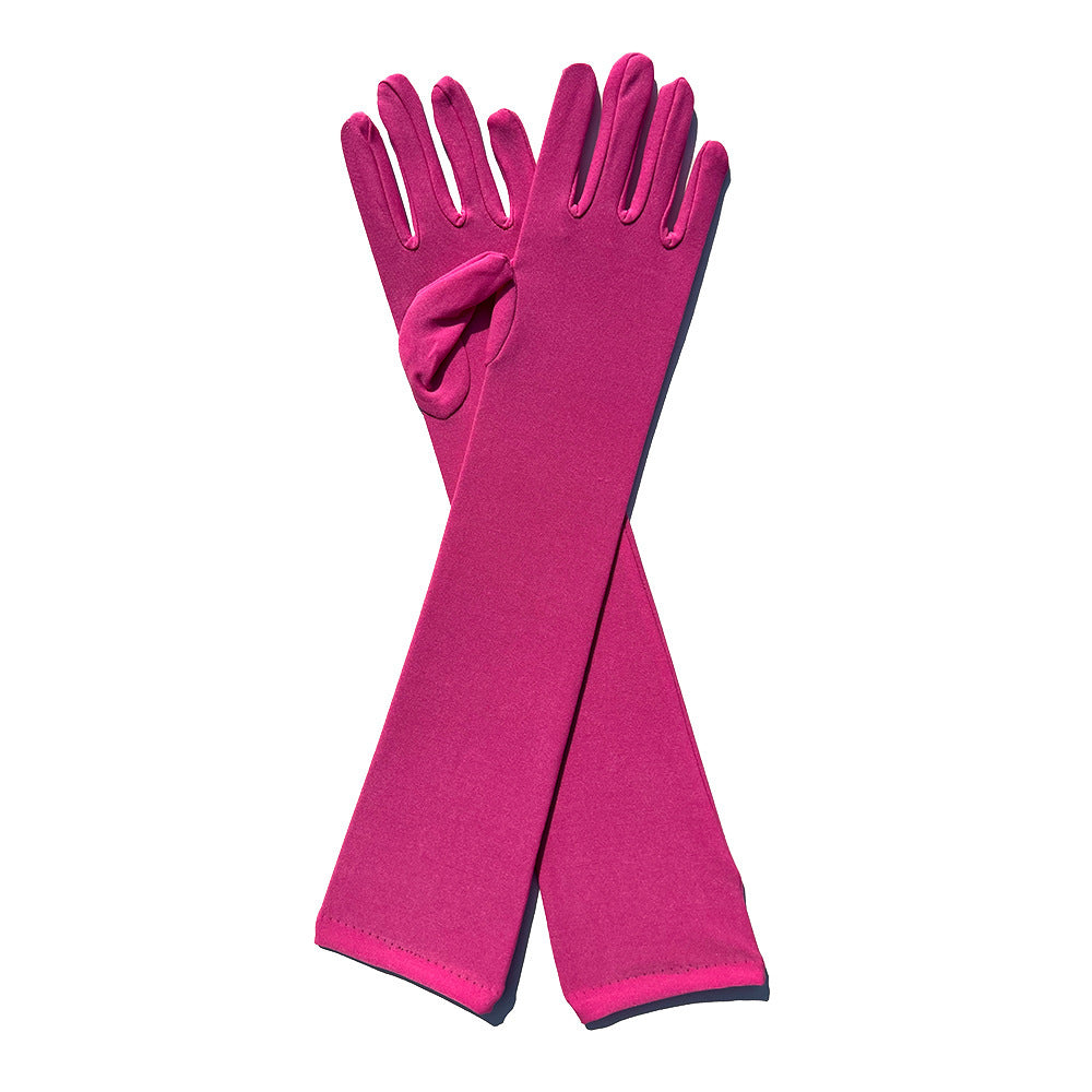 Ladies Fashion Milk Silk Stretch Gloves