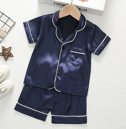 Children's Pajamas Set Summer Ice Silk Thin