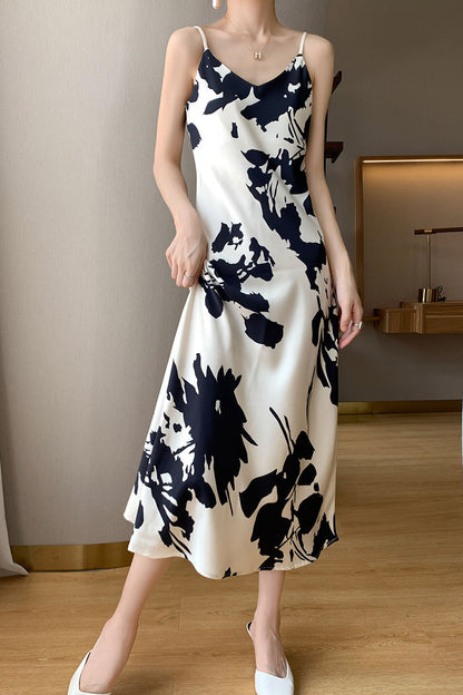 Triacetate Silk Satin Halter Dress For Women