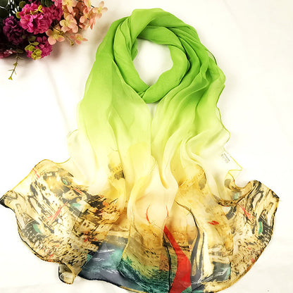 Summer Women's Sunscreen Long Silk Scarf