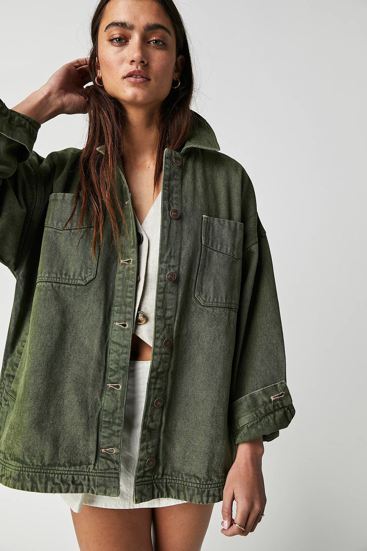 SlitEase Utility Denim Coat