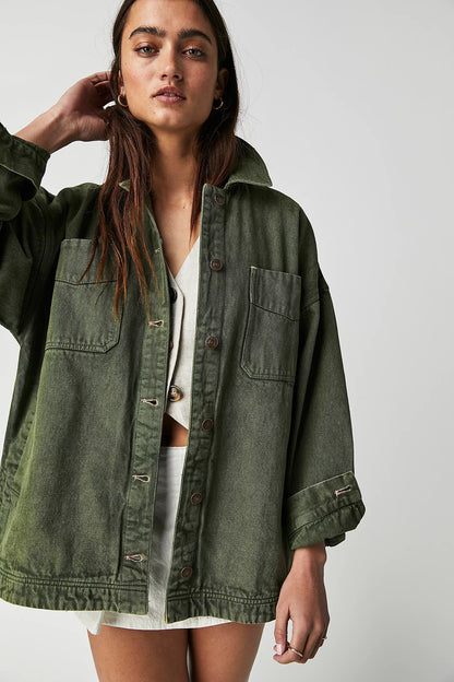 SlitEase Utility Denim Coat