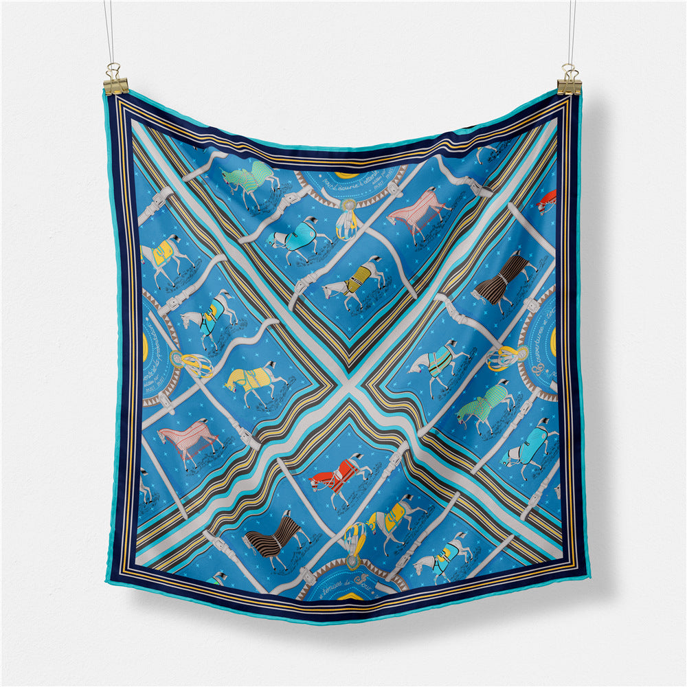 Fashion Simple Print Twill Versatile Temperament Silk Scarf