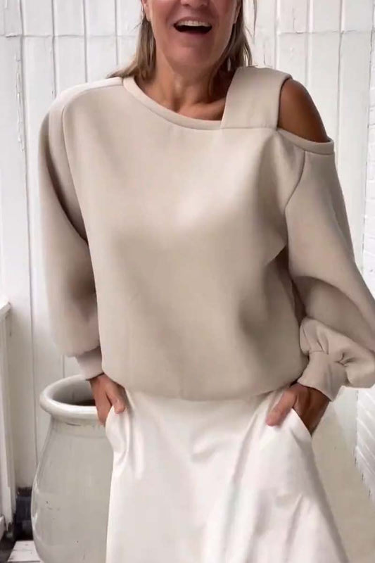 CozyCharm Off-Shoulder Sweatshirt