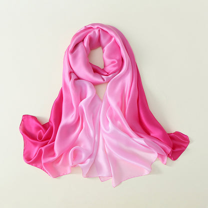Gradient Silk Scarf Transition Color Lady