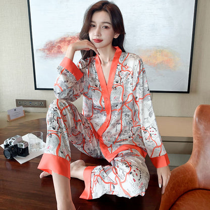 Spring And Summer New Ice Silk Pajamas