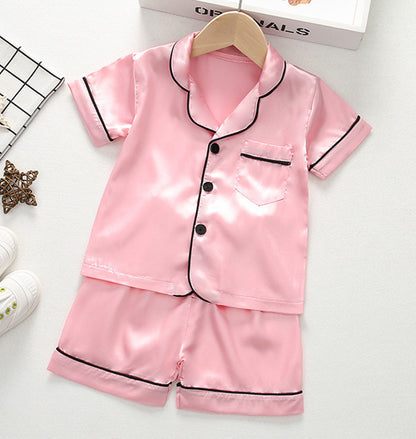 Children's Pajamas Set Summer Ice Silk Thin