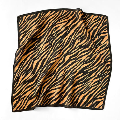 Silk Small Square Scarf Female Striped 53cm Silkworm Decorative