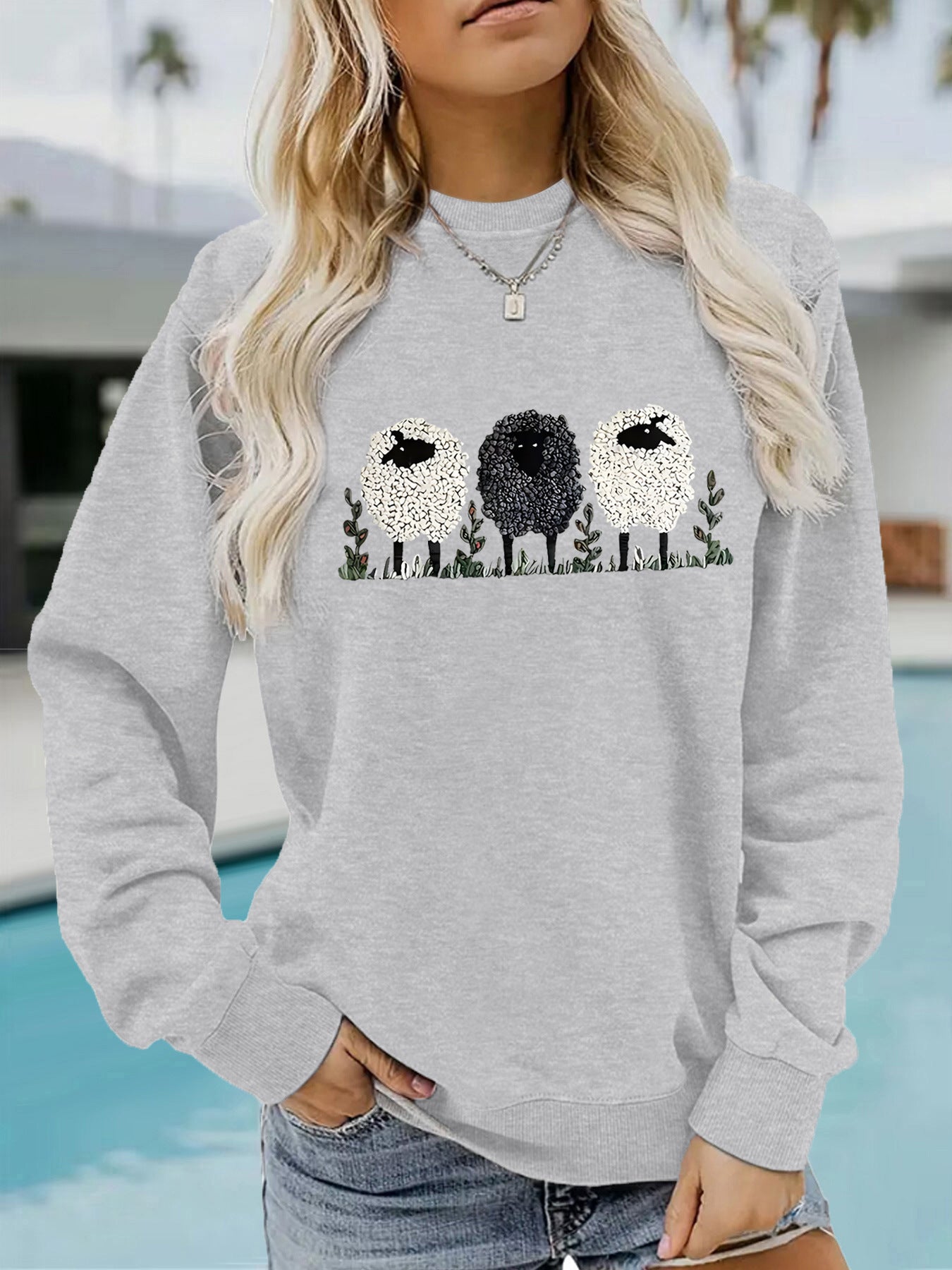 LuxeEase Printed Cashmere Pullover