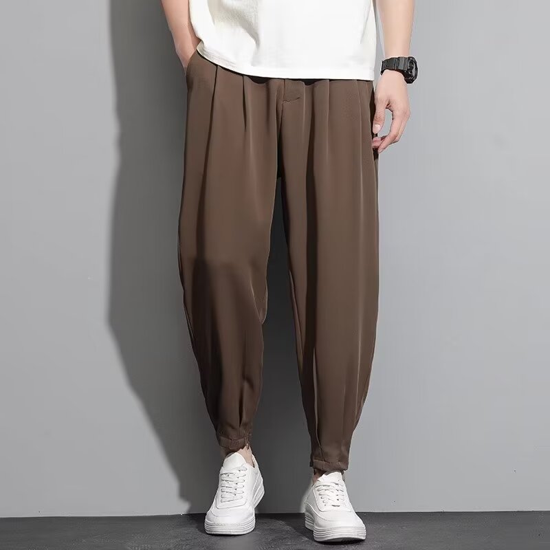 Ice Silk Pants Men's Summer Thin
