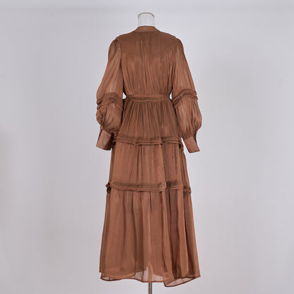 Celestara Silk Pleat Gown