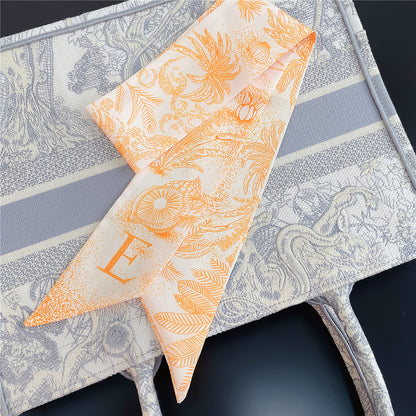 26 Letters Retro Ethnic Bag Silk Scarf