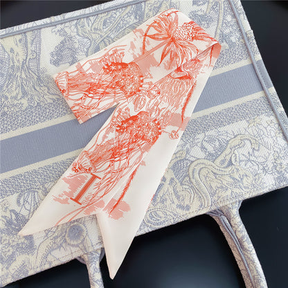 26 Letters Retro Ethnic Bag Silk Scarf