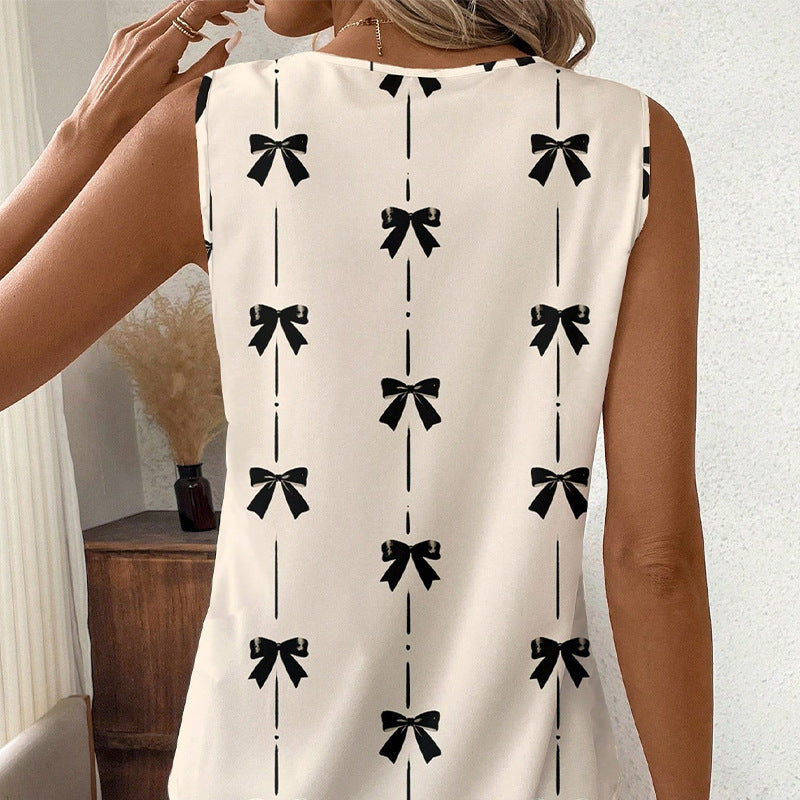Bellavue Bow-Tied Sleeveless Blouse
