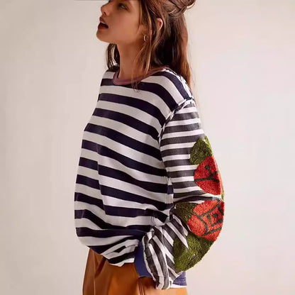 ThornBloom Embroidered Patchwork Sweater