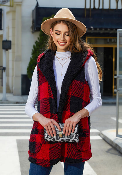 PlaidHaven Plush Vest