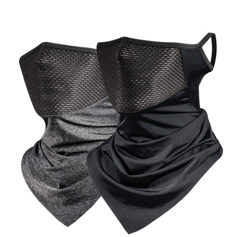 Summer Ice Silk Sunscreen Riding Ear Mask Breathable