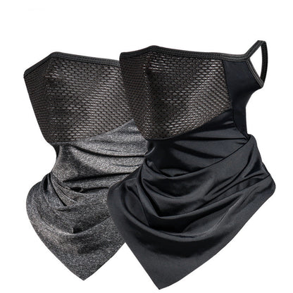Summer Ice Silk Sunscreen Riding Ear Mask Breathable