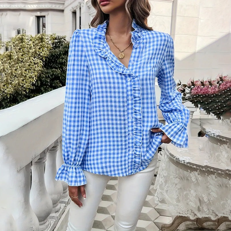 Amelisse RuffleCheck Shirt