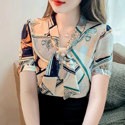 Seraphina VeilPrint Blouse