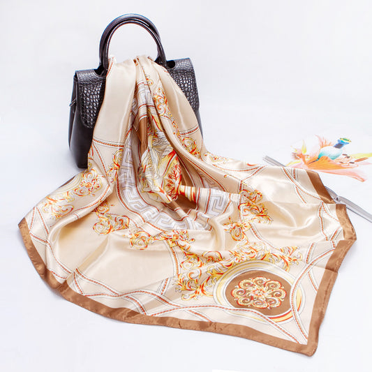 Fashionable Women's Faux Silk Print Scarf