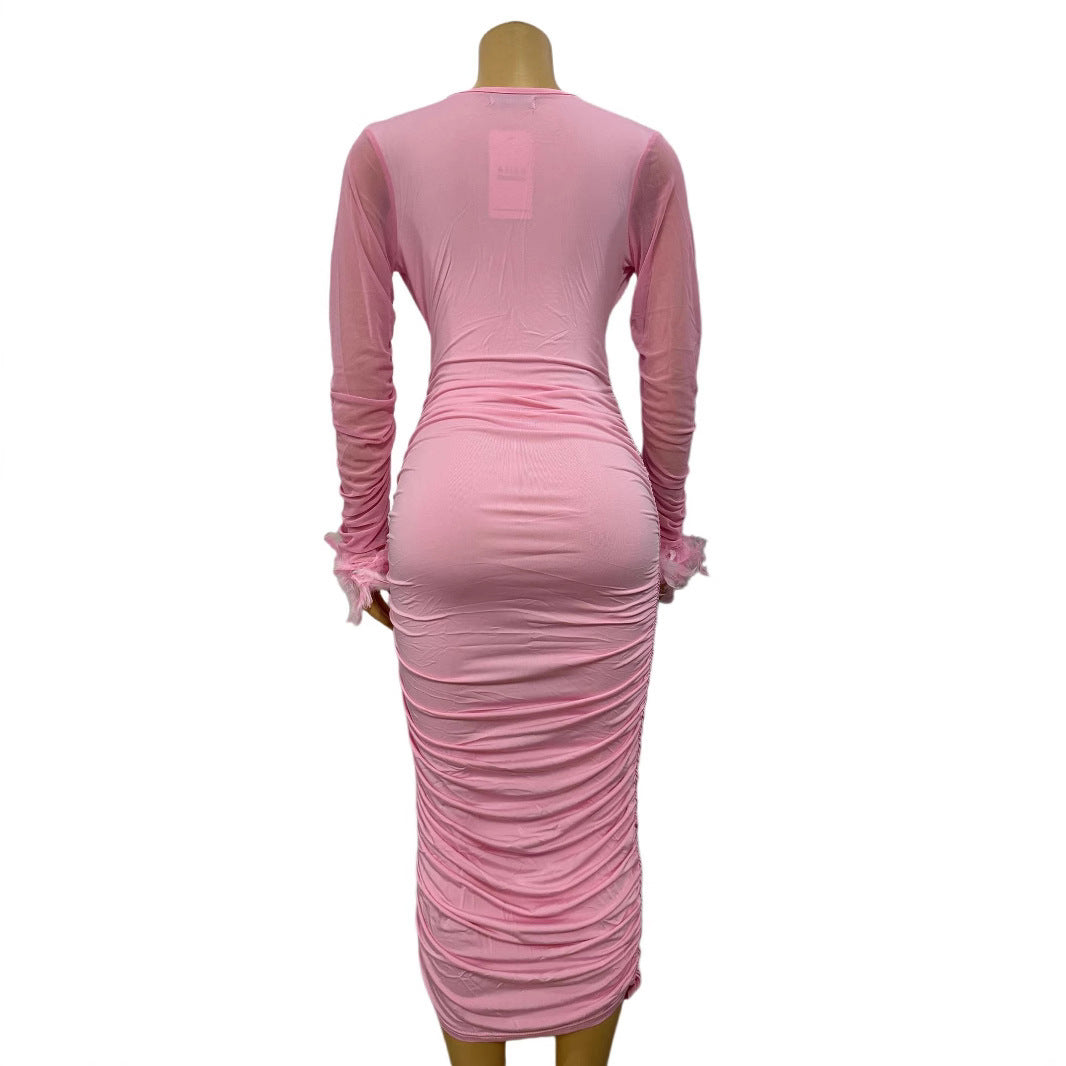 ContourMuse Ruched Hip Dress