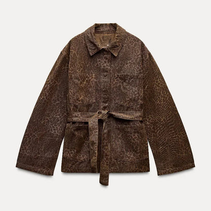 WildChic™ Printed Lapel Coat