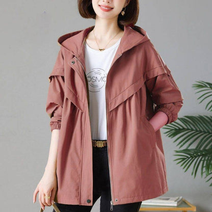 EaseAura Hooded Midi Jacket