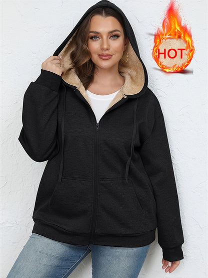 PlushEase Zipper Hoodie Coat