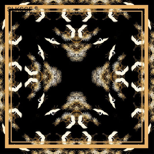 Silk Scarf Plain Crepe Satin Digital Printing