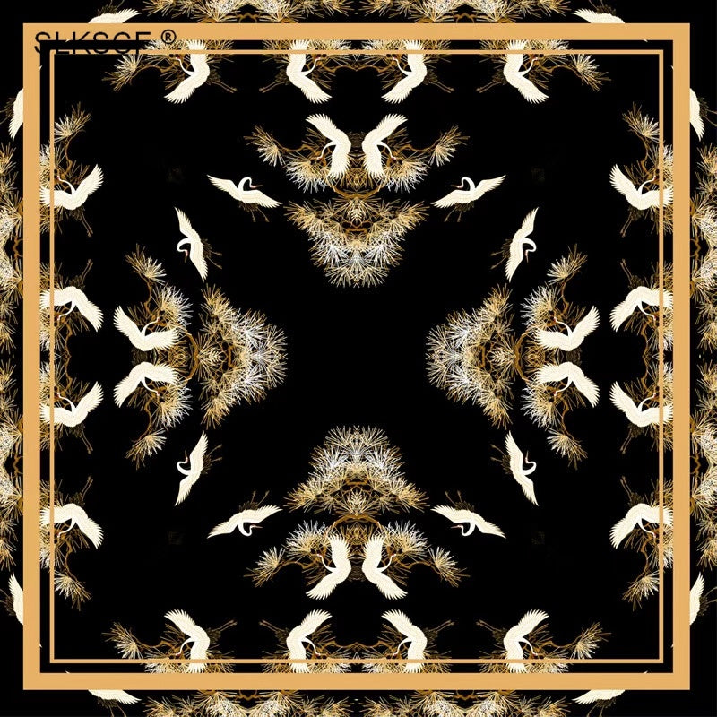 Silk Scarf Plain Crepe Satin Digital Printing