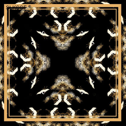 Silk Scarf Plain Crepe Satin Digital Printing