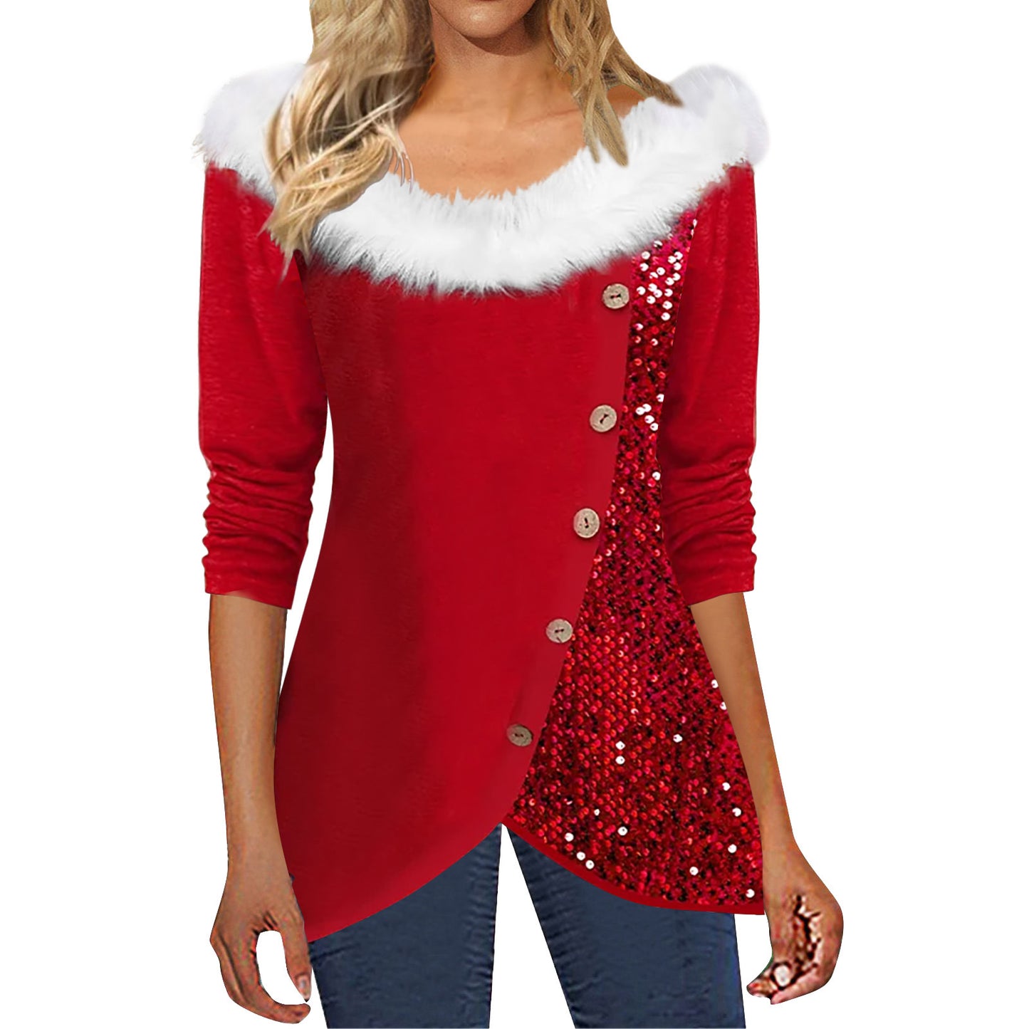 Starluxe Fur Collar Top