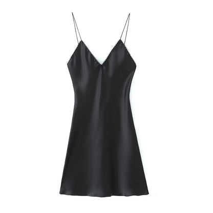 Women's European And American Style Silk Satin Texture Dress