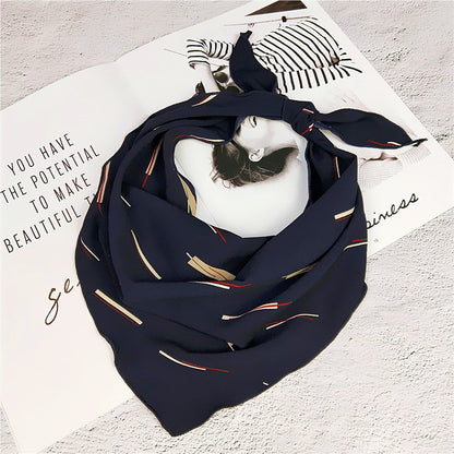 Decorative Printed Triangle Small Silk Scarf