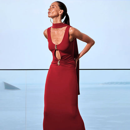 Moonlit Allure Backless Gown